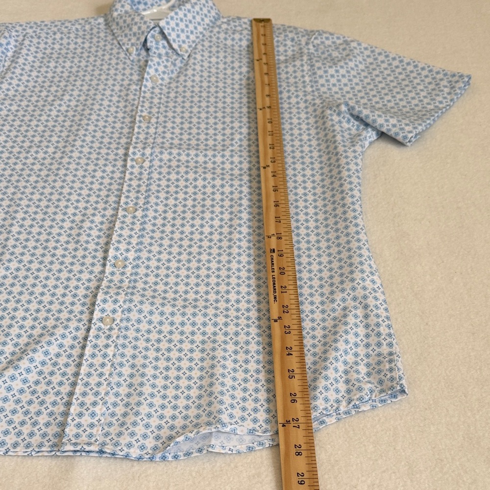 Cactus Man Ricky Singh Light Blue Geometric Button Down Shirt Size L - Picture 7 of 11